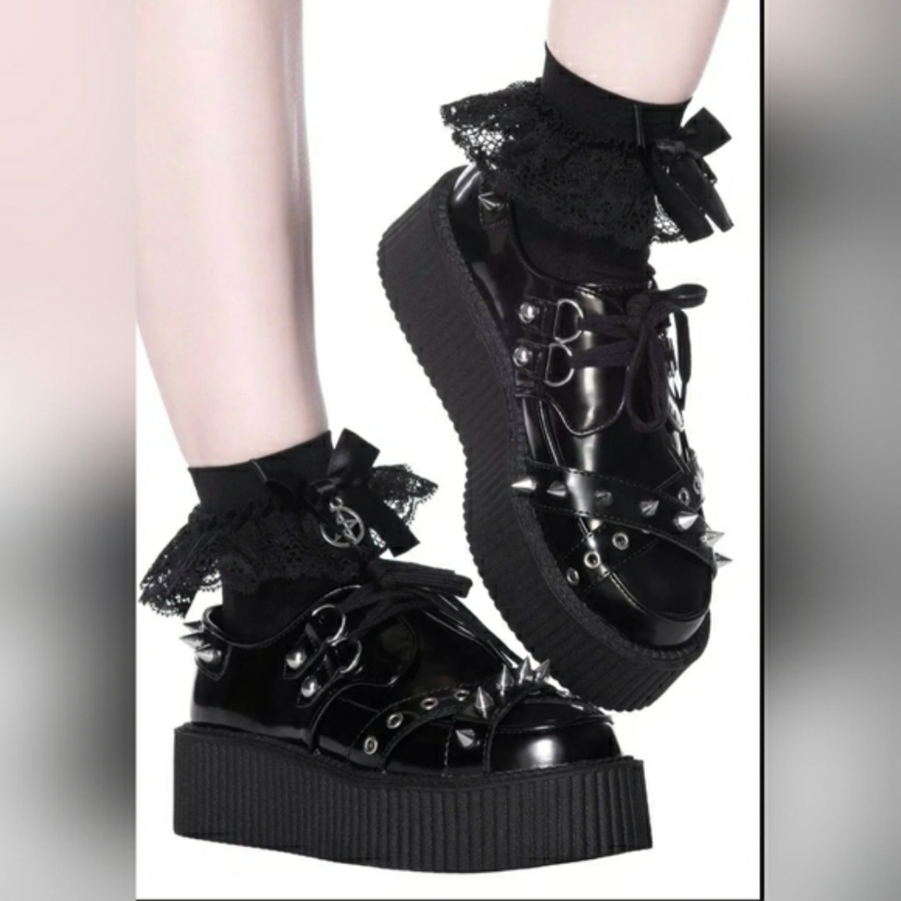 Nwb Killstar Twisted Spike Platform Creepers Size 7